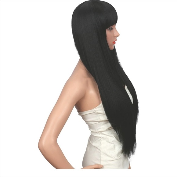 🆕️ Silky Long Black Hair With Bangs Wig